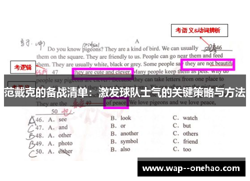 范戴克的备战清单:激发球队士气的关键策略与方法 范戴克的备战清单:激发球队士气的关键策略与方法